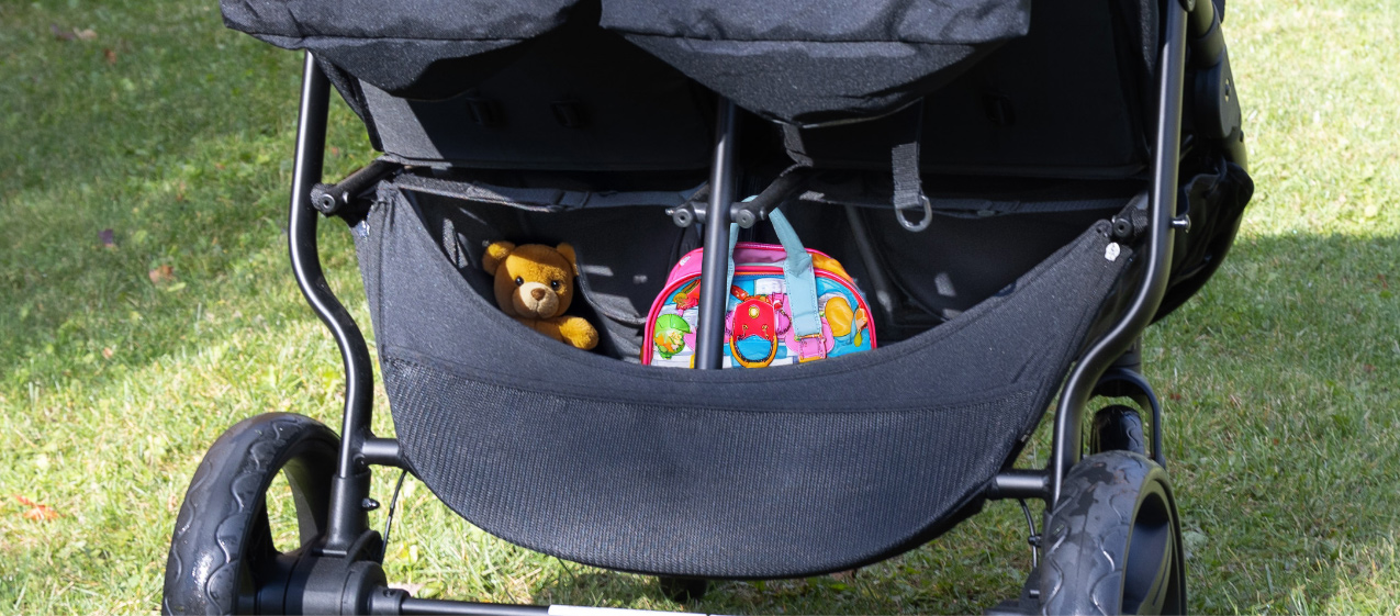 The Roadster Duo Double Stroller Provides Ample Under-Seat Storage