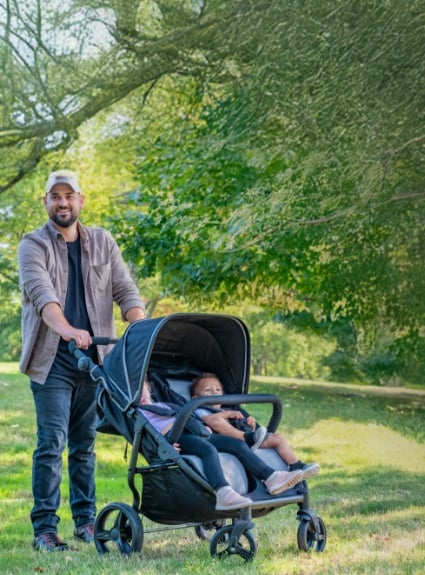 A two child stroller from the best in commercial strollers