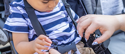 The Compass Quad 4 Passenger Stroller Comes with a Safety First, 5-Point Harness for Every Passenger