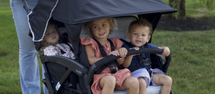 The Odyssey Quad Stroller has Comfortable Bench Seating