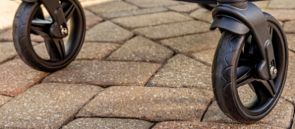 The Odyssey 4 Seat Stroller has Rubberized Foam Tires for a Smooth Comfortable Ride