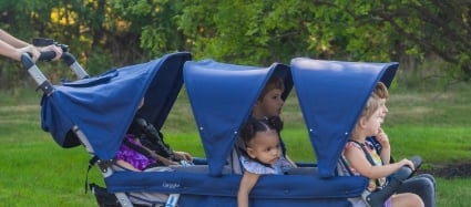 All three Jamboree rows have an extendable sun-blocking canopy.