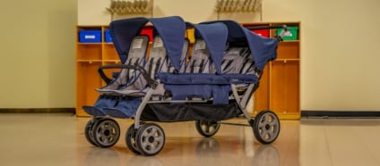 The Jamboree stroller fits through 32 inch wide doorways.