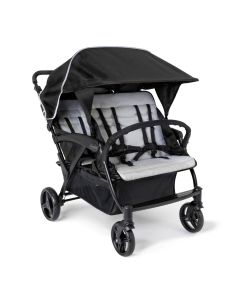 Gaggle Odyssey Quad Stroller, 4 Bench Seats, Amusement Park, Black