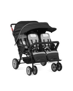 Gaggle Compass 4 Seat Passenger Quad Stroller in Black