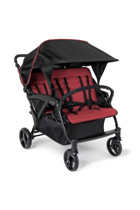Gaggle Odyssey 4 Seat Quad Stroller in Red/Black