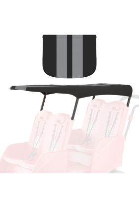 Gaggle Parade 4 Quad Stroller Buggy Roof, Gray and Black Stripe