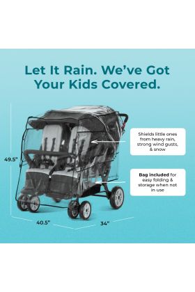 Quad Stroller Rain Cover 3 Pack
