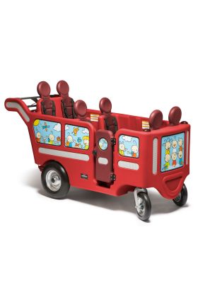 Gaggle 6 Seater Buggy Stroller for Child Care Centers, Red