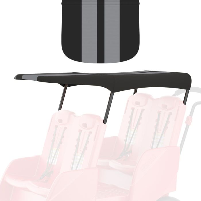 Gaggle Parade 4 Quad Stroller Buggy Roof, Gray and Black Stripe