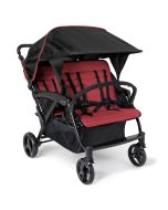 Gaggle Odyssey 4 Seat Quad Stroller in Red/Black