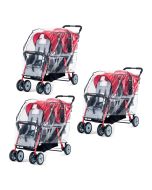 Triple Stroller Rain Cover 3 Pack